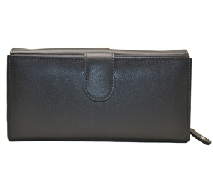 Genuine Leather <b>Long</b> <b>Wallet</b> Unisex Zipper Closure Minimalist Design Large Capacity Daily Use - Product Image 1