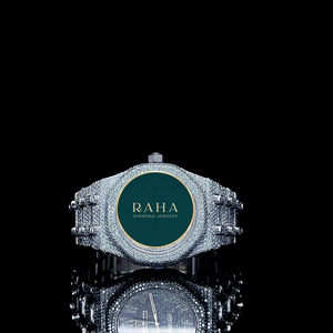 Montre de luxe RAHA avec bijoux en diamant, mouvement à quartz analogique, bracelet en acier inoxydable, boîtier octogonal, cadran en cristal, fermoir papillon, chiffres romains - Product Image 1