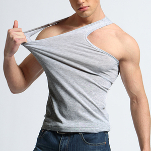 Good Quality Pima Cotton Blank Plain <b>Singlets</b> for Men Cotton Gym Wear <b>Running</b> Tank Top Summer Men Gym Stringer Tanktop - Product Image 2