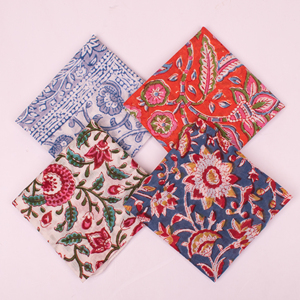 Eco-Friendly Cotton Bohemian Soft Breathable Bandana Hot Selling Summer <b>Accessories</b> For Unisex & Pets Block Printed Neckerchief - Product Image 5