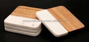 Best Selling Square White <b>Marble</b> <b>Coasters</b> Hand Crafted Eco-Friendly Durable with Smooth Finish Kitchen Interior Latest Design - Product Image 5