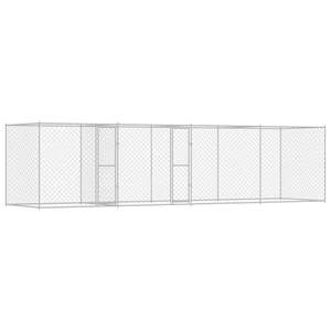 Cage pour chien en acier galvanisé argenté 314,96 x 78,74 x 78,74 pouces Public cible : Propriétaires de chiens - Product Image 2