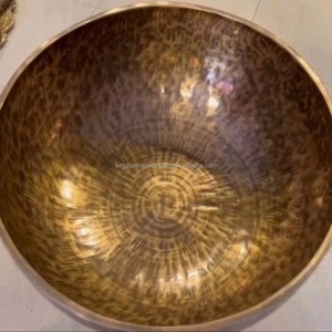Bol chantant tibétain martelé à la main thérapie sonore profonde et longue bouddha et lune sculptés pour la méditation - Product Image 2