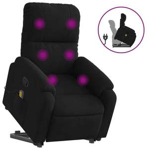 Fauteuil de massage inclinable noir avec fonction de levage - Product Image 2