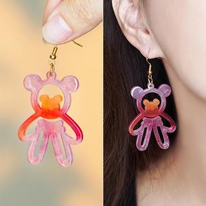 Animal Pendant Earrings Rabbit Chick Kitty Bear Eardrop Jewelry Model Resin <b>Silicone</b> Mold - Product Image 3