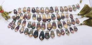 Perles de fluorite naturelle facettées en forme de cravate 10x21-14x28MM, perles de pierre précieuse de fluorite, perles fantaisie de 8 pouces, perles en vrac pour bijoux - Product Image 5