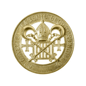 Insignia de Pecho Masónica de Grados de Oficiales Grandes de la Fraternidad Americana, Chapada en Oro, Joya Ceremonial para Cuello Masónico - Product Image 1