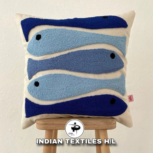 Housse de coussin en coton tufté de haute qualité, techniques de broderie et de tissage pour la maison, le salon, le canapé, le lit, les oreillers lombaires, les hôtels par ITHL - Product Image 1