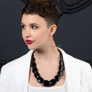 Collier de mélange multicolore de style vintage de conception supérieure punk évider grands colliers de chaîne à maillons ronds et longs en résine - Product Image 6