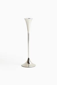 Porte-bougie conique de luxe en argent fin, grand chandelier moderne en métal poli, centre de table nordique minimaliste pour mariage - Product Image 2