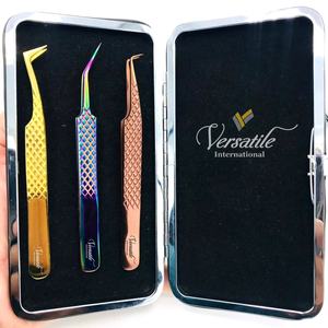 Pinzas de Extensión de Pestañas Profesionales de Acero Inoxidable Japonés con Logotipo Personalizado, Agarre de Diamante de 45 Grados, Color Arcoíris, Puntiagudas y Sostenibles - Product Image 3