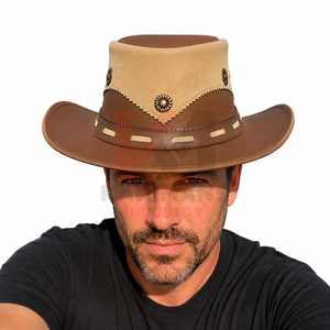 Sombreros Vaqueros de Cuero Occidental Personalizados, Piel de Vacuno Genuina, Ala Ancha, Estilo Rodeo, OEM, Marca Privada, Venta al por Mayor para Importadores - Product Image 3