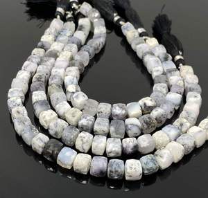 Wholesale Hot Selling Natural Dendrite Opal Box Shape Gemstone Beads Strands <b>String</b> 7-8mm Loose Beads For Women Jewelry - Product Image 4