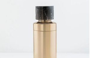 Luxury Matte Gold Metal Water <b>Bottle</b> <b>Flask</b> with Elegant Green Marble Lid Premium Cylindrical Travel Drinkware Insulated Tumbler - Product Image 2