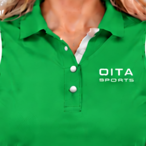 Polo sans manches Kelly Green pour femme, col patchwork, coupe ajustée, pour l'équitation et l'entraînement, personnalisable, vente en gros - Product Image 5