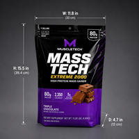 Sachet d'emballage personnalisé pour poudre protéinée, refermable, à fond plat, pour la nutrition sportive