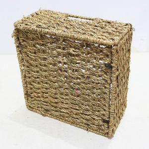 Cestas tejidas rectangulares naturales de algas marinas con asas, elegante organizador hecho a mano para regalos y decoración del hogar - Product Image 4