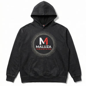 เสื้อฮู้ดเคลือบผิว ONYX จาก MALUZA Industries พร้อมโลโก้แบบซ้อน ดีไซน์พรีเมียม สไตล์สตรีทแฟชั่นอเมริกันสุดเท่ - Product Image 1