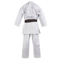 Tenue de Jiu-Jitsu pour adultes, blanche, 100 % coton, coupe classique, avec ceinture noire, unisexe, logo lavé sur le devant, kit d'arts martiaux extensible