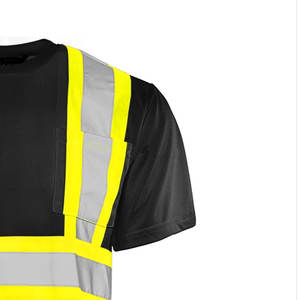 เสื้อยืดแขนสั้นผ้าฝ้าย 100% ระบายอากาศดี สวมใส่สบาย เหมาะสำหรับทำงานกลางวันกลางคืน ผู้ชาย  แบบสะท้อนแสงเพื่อความปลอดภัย มาตรฐาน OEM - Product Image 4