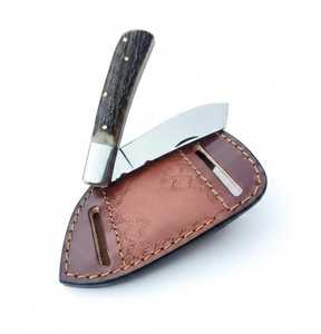 Cuchillo de Camping con Hoja de Acero Inoxidable y Funda de Cuero Marrón, Cuchillo de Supervivencia para Exteriores - Product Image 2
