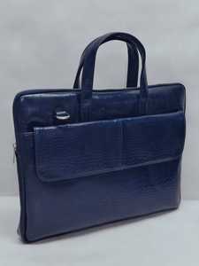 Porte-documents de bureau en cuir PU motif crocodile de qualité supérieure, avec poche avant, doubles poignées, bandoulière réglable, protection intégrée - Product Image 3
