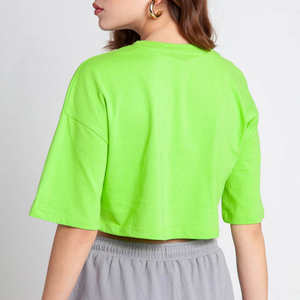 Camiseta Corta con Estampado Gráfico Personalizado para Mujer, Colores Personalizables, Ecológica, de Secado Rápido y Transpirable, Informal, para Primavera - Product Image 3