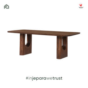 Table à manger moderne scandinave en teck massif, imperméable, fabriquée à la main, pour une utilisation en extérieur, dans une ferme, un hôtel ou une villa - Product Image 2