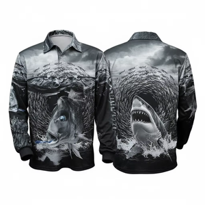 Camisetas de pesca de secado rápido personalizadas, camisetas polo de pesca transpirables de poliéster sublimado anti-UV de secado rápido al por mayor - Product Image 6