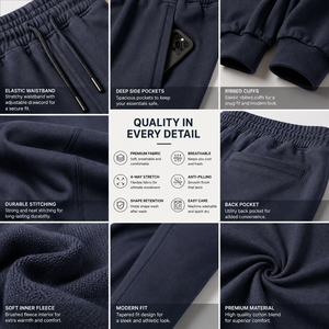 Custom <b>Men</b>’s <b>Slim</b> <b>Fit</b> <b>Jogger</b> Pants Drawstring Waist Cotton Fleece Casual Trousers Private Label Embroidered Logo Streetwear - Product Image 3