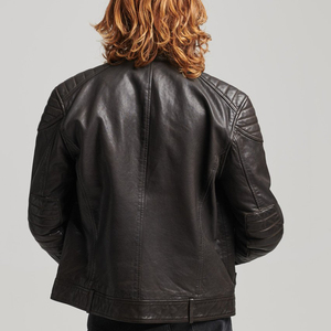 100% High Quality Cowhide Leather Jacket Fabric New Stylish Breathable Quick Dry Waterproof Reversible <b>Sherpa</b> <b>Lined</b> Fur Trim - Product Image 4