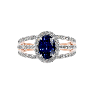 แหวนหมั้นทองคำแท้14K/18K สำหรับผู้หญิงสุดหรูแหวนแต่งงานสไตล์คลาสสิกแหวนเพชรรูปวงรีประดับเพชรประกายระยิบระยับ - Product Image 3