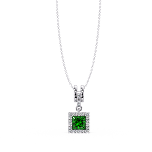 Colgante de Circonia Cúbica Esmeralda, Plata 925, Chapado en Oro de 2.5 Micras, Joyería OEM ODM, Marca Privada, Joyería Personalizada de la India - Product Image 1
