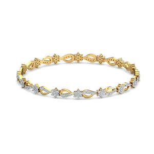 Bracelet SOLITAIREKART en or jaune 14 carats avec diamant naturel de 1,63 ct, design floral infini, taille 2,25, couleur HI, clarté VS-SI - Product Image 1