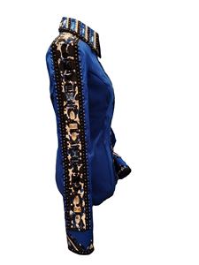 Tela de tafetán elástica hecha a mano Cowgirl Western Show Shirt - Product Image 2