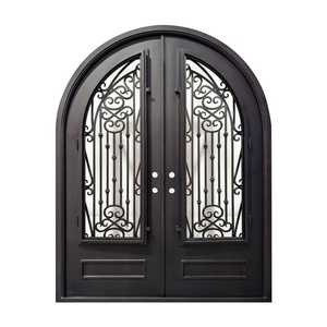 Royal Luxury Rust-resistant Wrought Iron Security Main Gate Intricate Pattern Powder-Coated Finish Easy Assembly Modern Design - Product Image 1