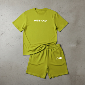 OEM Manufacturer's Custom Men's T Shirt and Shorts 2-Piece Set Summer Casual Logo Printed Clothing Customized Logo Printing - Product Image 4