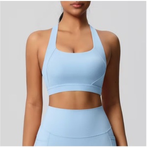 Women's Lightweight Yoga Sports <b>Bra</b> with Front Custom Logo High Quality Quick Dry Seamless Breathable Four-Way <b>Stretch</b> - Product Image 3