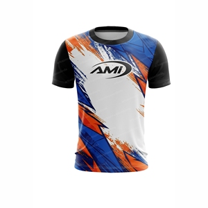 Camiseta de Manga Corta para Hombre AMI, Sublimada con Patrón, Secado Rápido, Transpirable, Cuello Redondo, Corte Regular, Tejido de Punto, Poliéster - Product Image 1