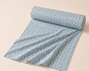 Indian Hand Block Printed Cotton <b>Fabric</b> Sky Blue Floral <b>Fabric</b> by Yard Sanganeri Print Soft Cotton Dress Material Jaipur - Product Image 3