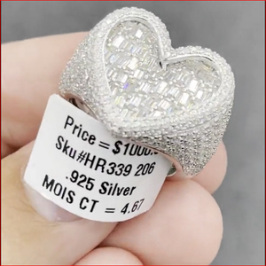 Heart for Round Brilliant Cut Moissanite Prong Setting IGI Certified Hip Hop Style Customized Rose/Yellow Tone Gift <b>Ring</b> - Product Image 1