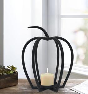 Black Apple Shaped <b>Candle</b> holder Carved Candlestick Stand for <b>Wedding</b> Centerpieces, Home Decor, and Events" - Product Image 4