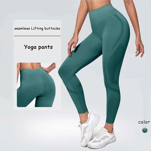 Four Way Stretch <b>Winter</b> Yoga <b>Leggings</b> Seamless Polyester Spandex High Waist Breathable Quick Dry Anti-Bacterial Snagging <b>Women</b> - Product Image 1