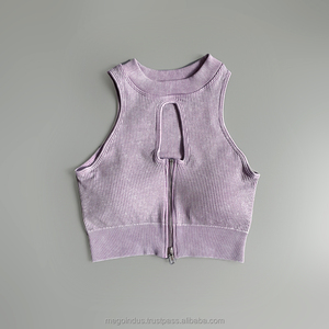 Woman Sports Top Yoga Bra Gym Top <b>Vest</b> <b>Sweat</b> Proof Top Seamless <b>Vest</b> With Zip Fitness Running Bra Workout for Women - Product Image 5