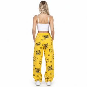 Pantalones de chándal anchos de felpa francesa con cordón en la cintura para mujer, personalizados, de invierno, de talla grande - Product Image 4