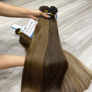 Vente du Black Friday Extensions de cheveux lisses à pointe plate de couleur 100% cheveux humains Meilleure qualité Pas de perte Pas de nœuds soyeux Grand stock - Product Image 1