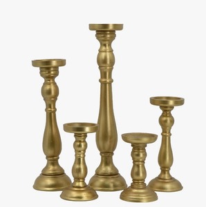 Porte-bougie en laiton de forme cylindrique, décoration de maison durable, élégant centre de table - Product Image 4