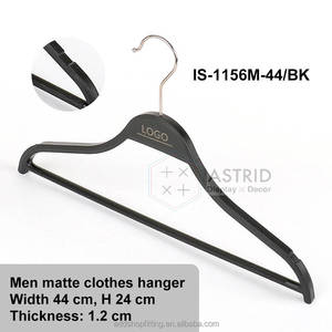 Astrid 40cm PS Custom Logo Black Plastic <b>Heavy</b> <b>Duty</b> Flexible Modern Clothes Hanger Injection Technology Wardrobe Hotel - Product Image 3