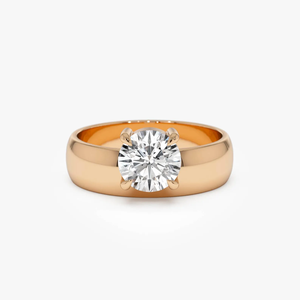 Bague de fiançailles pour femme en or jaune 1 carat, diamant rond taille brillant, qualité supérieure, certifiée IGI, VS-VVS, style luxueux - Product Image 4