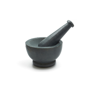 Mortero y Pilón de Mármol Negro Indio Hechos a Mano, Molinillo de Especias, Triturador de Hierbas, Utensilio de Cocina Duradero, Apto para Horno, Venta al por Mayor - Product Image 4